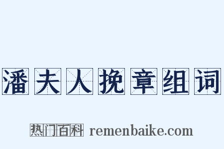潘夫人挽章组词是什么意思的图片